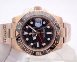 Rolex GMT Master 2 Copy Wristwatch - Black Ceramic Bezel Rose Gold